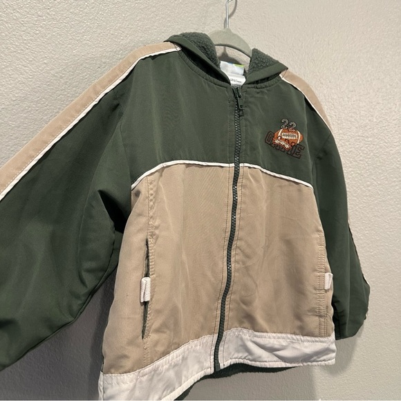 Kids Green and Tan Hooded Jacket 4T - Picture 2 of 5
